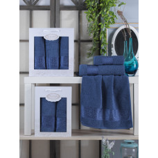  Набір рушників Gulcan Cotton — Ornament Blue 50*90 (2 шт.)+70*140 (1 шт.)