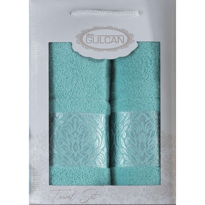 Набір рушників Gulcan Cotton - Flower Ornament Turkuaz  50*90+70*140