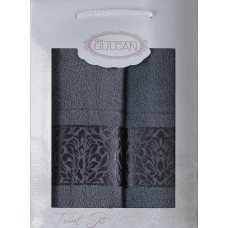Набір рушників Gulcan Cotton - Flower Ornament Grey 50*90+70*140