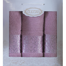 Набір рушників Gulcan Cotton - Flower Ornament Podwer  50*90 (2шт.)+70*140 (1шт.)