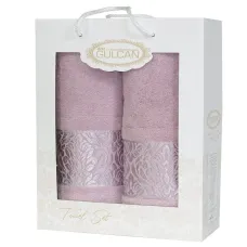 Набір рушників Gulcan Cotton - Flower Ornament Powder 50*90+70*140
