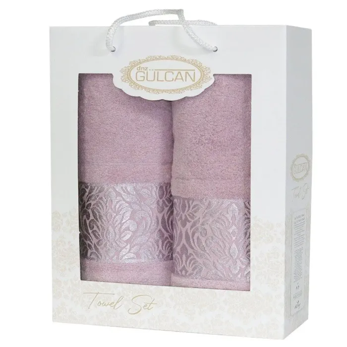 Набір рушників Gulcan Cotton - Flower Ornament Powder 50*90+70*140