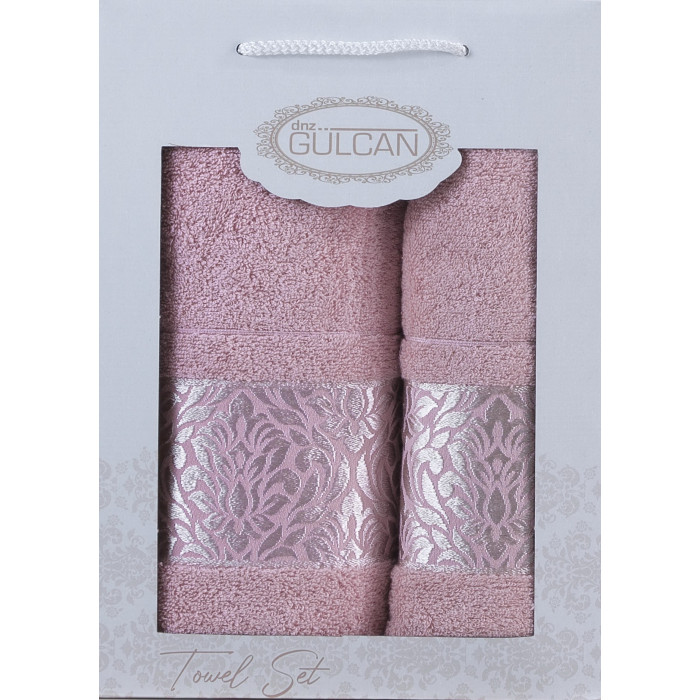 Набір рушників Gulcan Cotton - Flower Ornament Pink 50*90+70*140