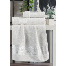 Набір рушників Gulcan Cotton - Flower Ornament White 50*90 (2шт.)+70*140 (1шт.)