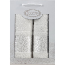 Набір рушників Gulcan Cotton - Flower Ornament White 50*90+70*140