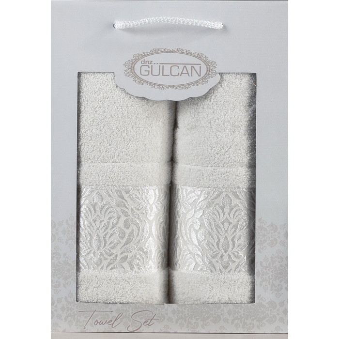 Набір рушників Gulcan Cotton - Flower Ornament White 50*90+70*140