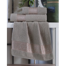  Набір рушників Gulcan Cotton — Ornament Capuccino 50*90 (2 шт.)+70*140 (1 шт.)