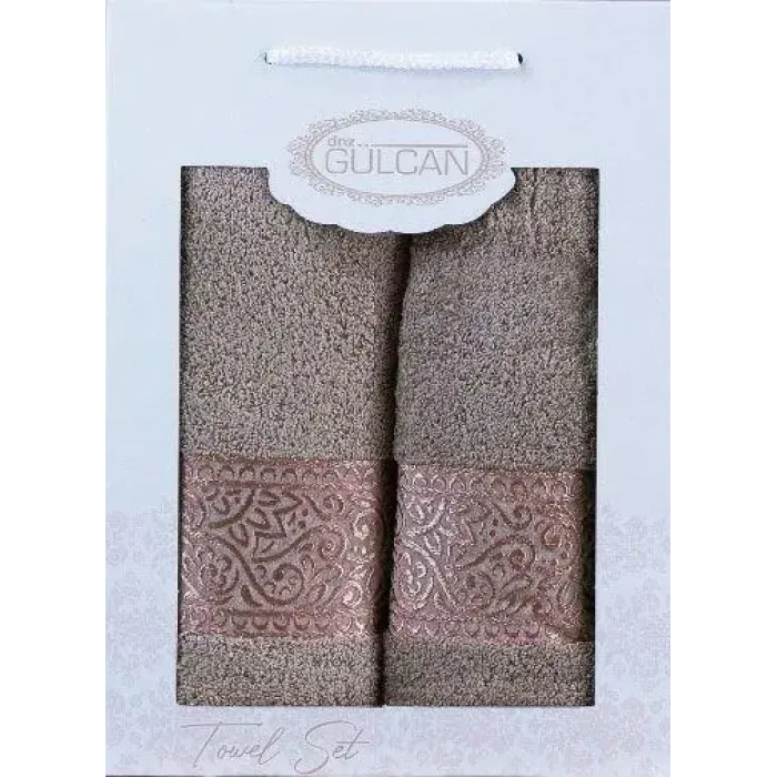 Набір рушників Gulcan Cotton - Ornarment  Capuccino  50*90+70*140