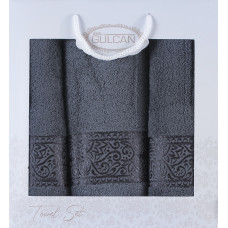  Набір рушників Gulcan Cotton — Ornament Grey 50*90 (2 шт.)+70*140 (1 шт.)
