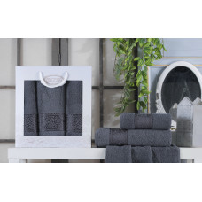  Набір рушників Gulcan Cotton — Ornament Grey 50*90 (2 шт.)+70*140 (1 шт.)