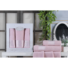  Набір рушників Gulcan Cotton — Ornament Pink 50*90 (2 шт.)+70*140 (1 шт.)