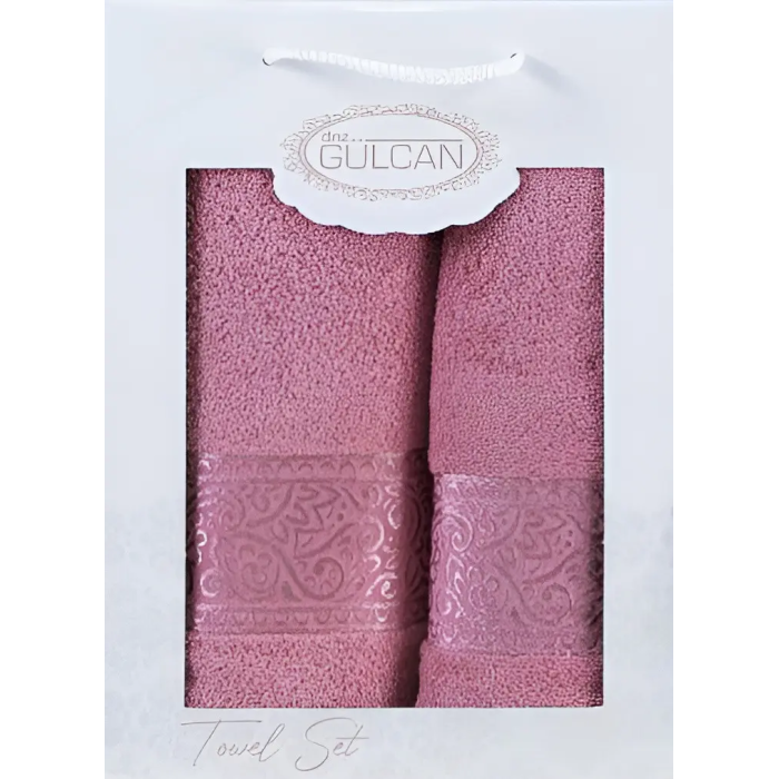 Набір рушників Gulcan Cotton - Ornarment Pudra 50*90+70*140