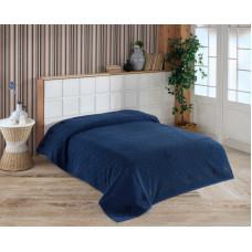 Махрове простирадло-покривало  Gulcan Cotton 200x220  Vancleef колір синій