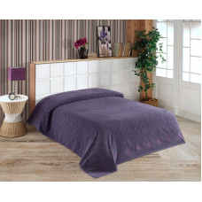Махрове простирадло-покривало  Gulcan Cotton 200x220  Vancleef колір фіолетовий