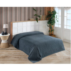 Махрове простирадло-покривало  Gulcan Cotton 200x220  Vancleef колір графіт