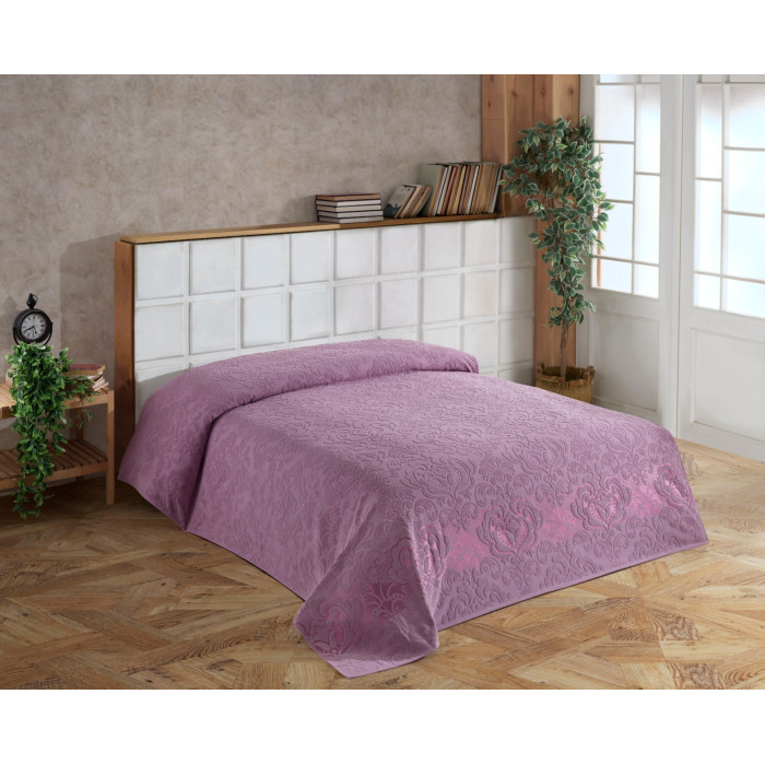 Махрове простирадло-покривало Gulcan Cotton 200x220 Royal Touch колір лаванда
