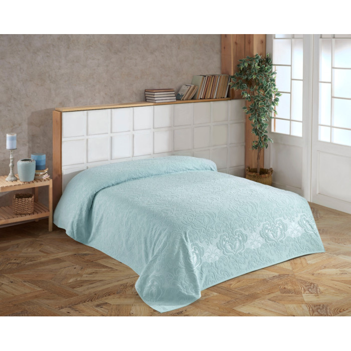 Махрове простирадло-покривало Gulcan Cotton 200x220 Royal Touch колір бірюзовий