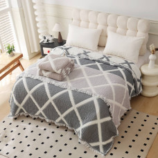 Покривало - плед муслінове Malloory Home Nordic , сірий, з 4 сторін 160х230 