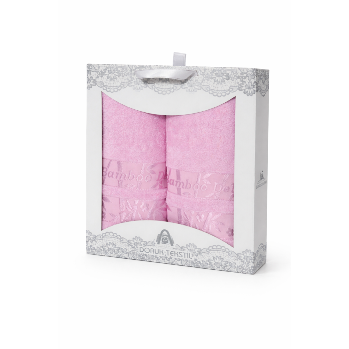 Набір  бамбукових рушників  Doruk  Tekstil  50*90+70*140  Bamboo Delux Pink