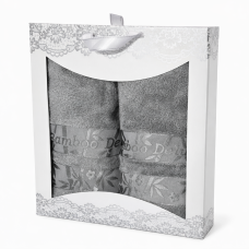 Набір  бамбукових рушників  Doruk  Tekstil  50*90+70*140  Bamboo Delux Grey