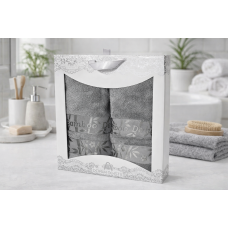 Набір  бамбукових рушників  Doruk  Tekstil  50*90+70*140  Bamboo Delux Grey
