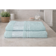 Набір махрових рушників Gulcan Cotton Romb 50*90+70*140 , м'ятний , 100% бавовна